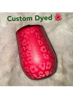 BRUMATE Red Leopard Custom Dyed Uncork’d Insulated Wine Tumbler 12oz GORGEOUS!